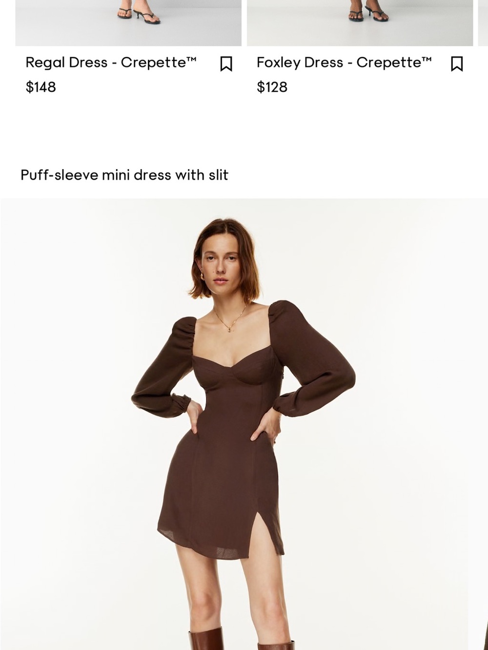Aritzia Wilfred Novella Dress Brown Size 2